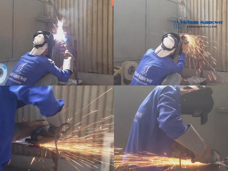 The candidate focused 100 percent on the welding joint