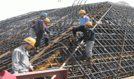 Workers in construction site