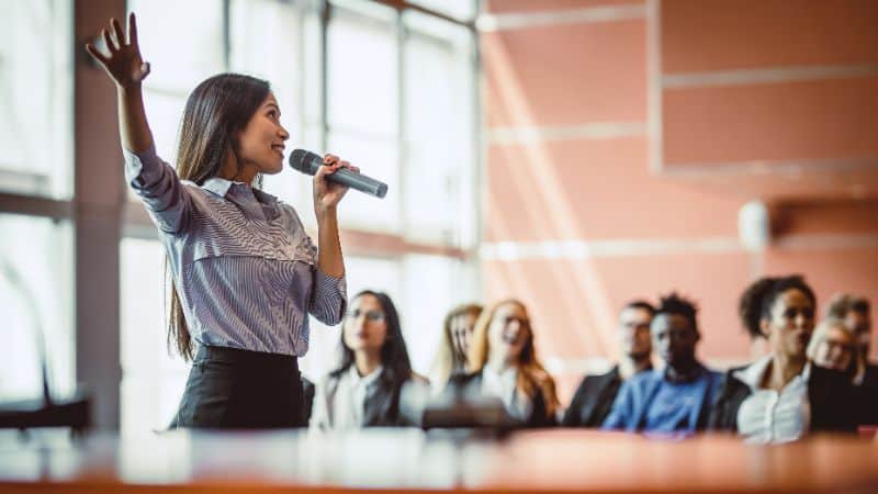 The art of public speaking: developing presence and overcoming the fear