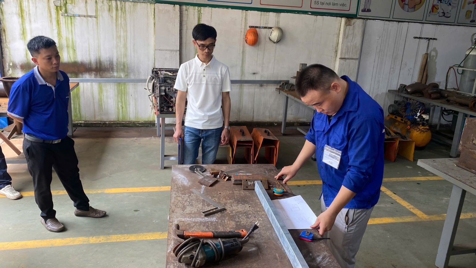 Romanian Employer Conducts Welder Skill Assessment at Vietnam Manpower Training Center